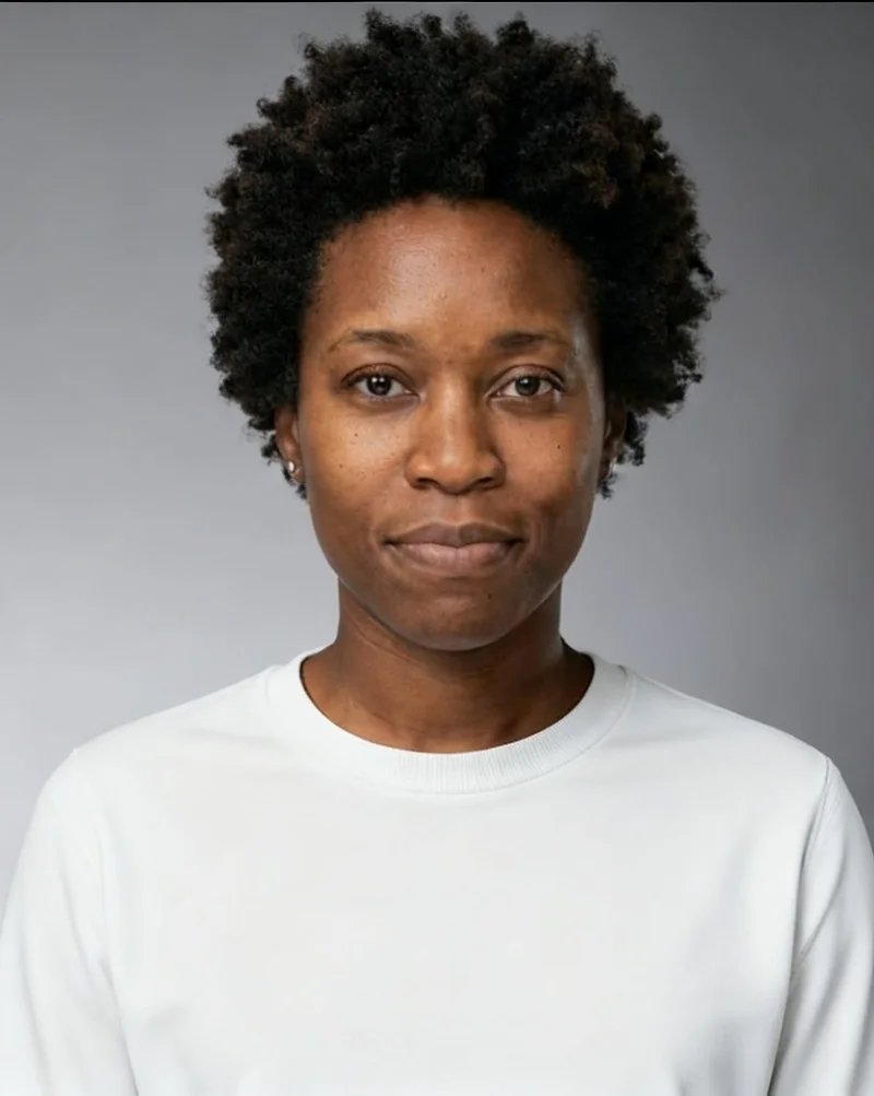 AI actor headshot with a neutral casting expression