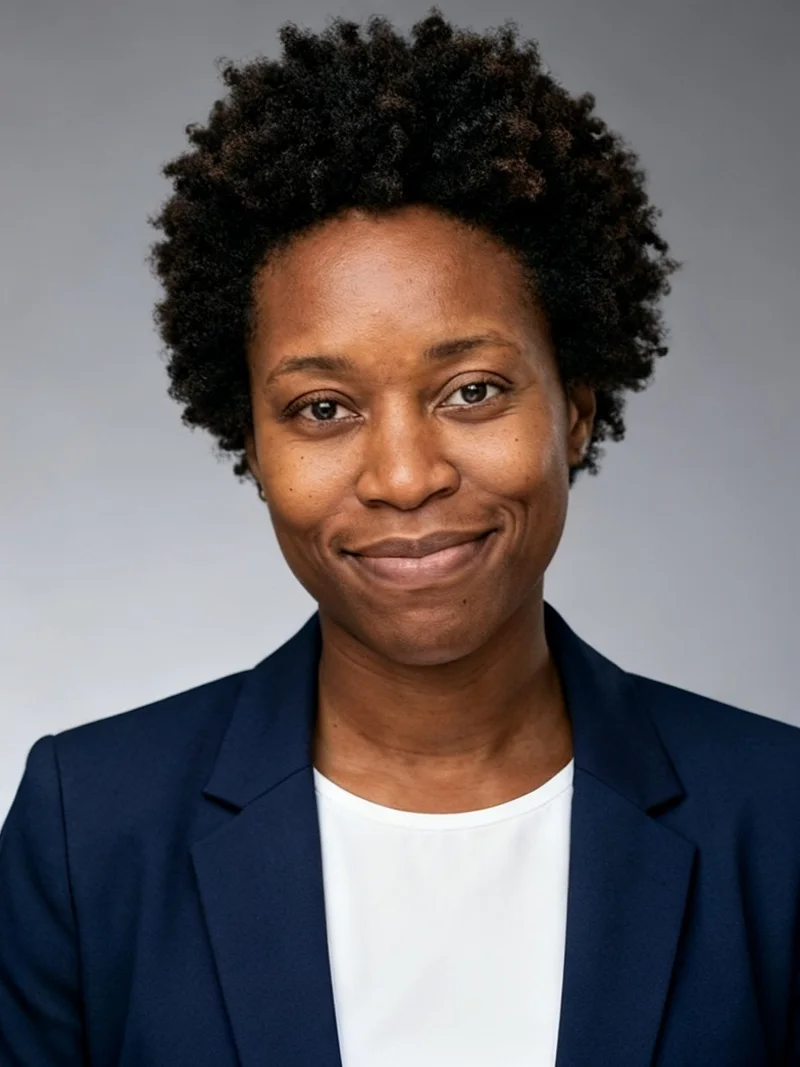 AI yearbook portrait on a grey school-photo backdrop