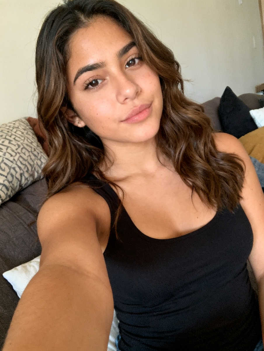 The selfie this headshot was made from