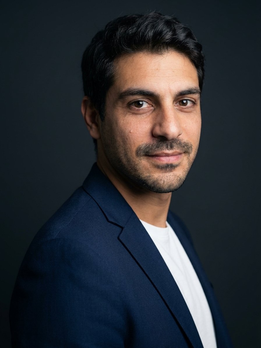AI-generated professional headshot by still., made from the selfie above