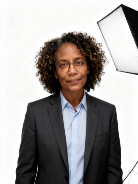 AI-generated professional headshot by still., made from the selfie above