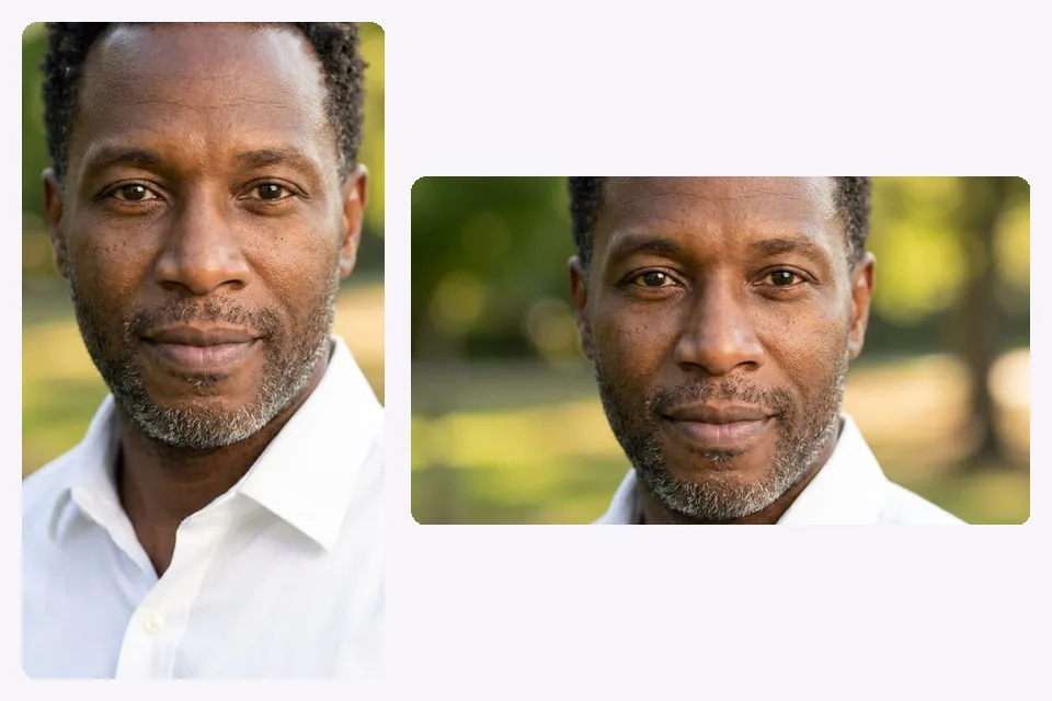 A still. portrait and a wide 16:9 crop of it for a banner or email signature