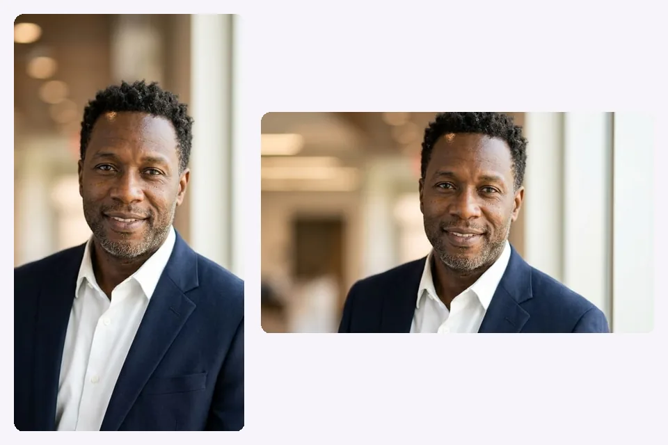 A still. portrait and a wide 16:9 crop of it for a banner or email signature