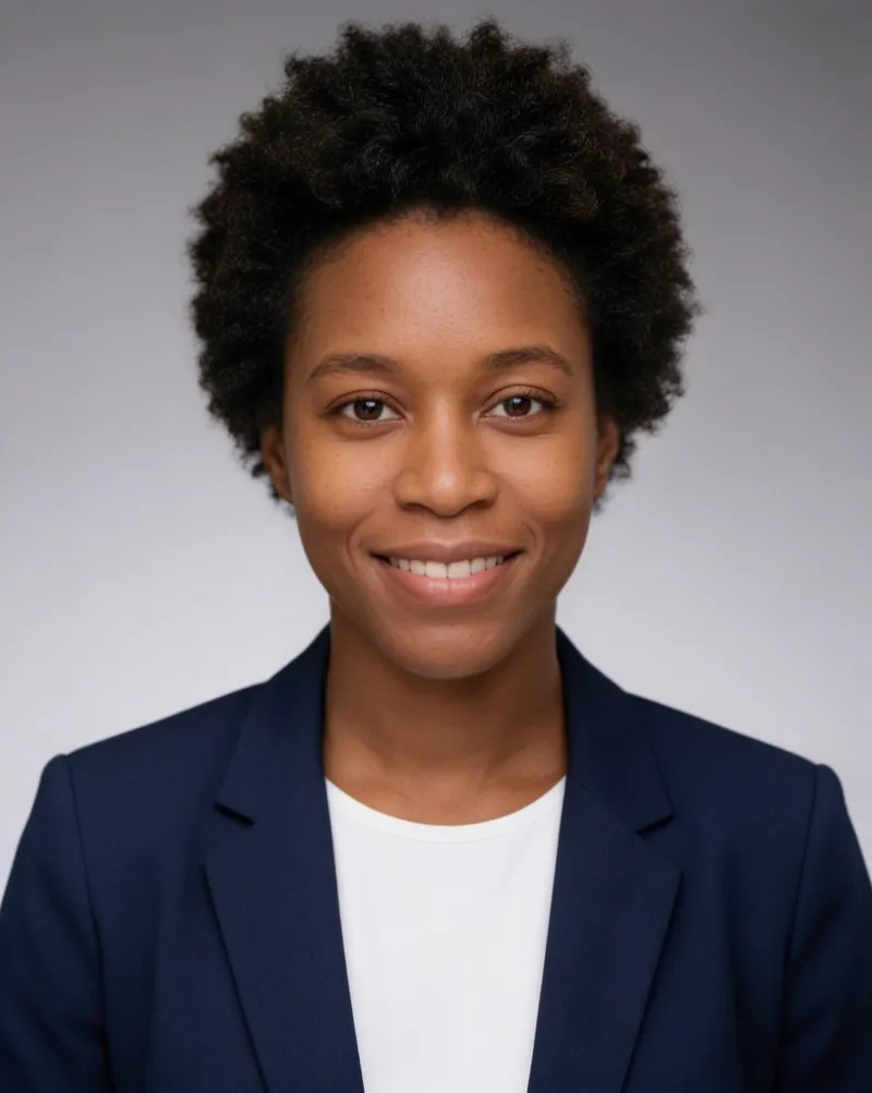 AI professional headshot in a grey studio