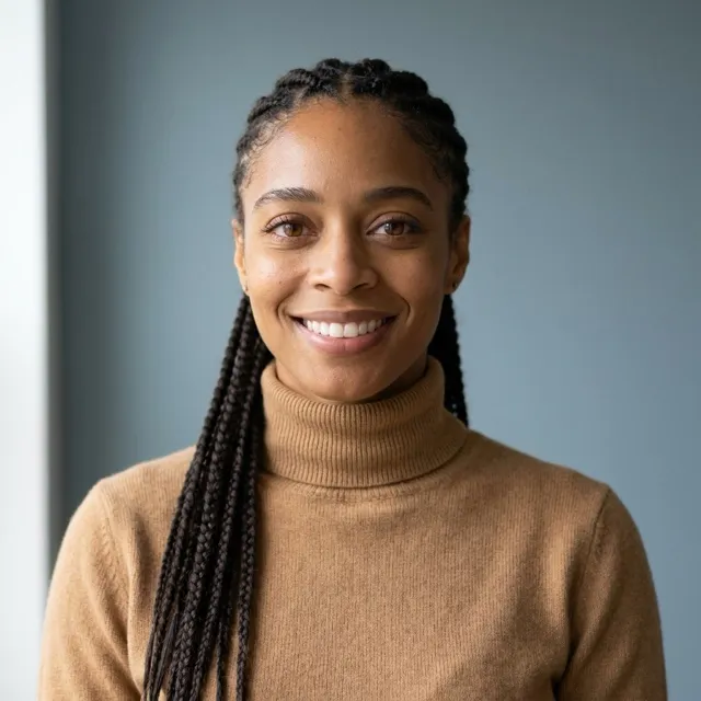 Woman in her thirties in a professional headshot made by still.