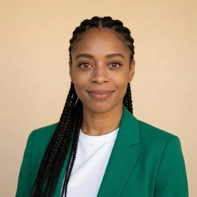 Woman in her thirties in a professional headshot made by still.