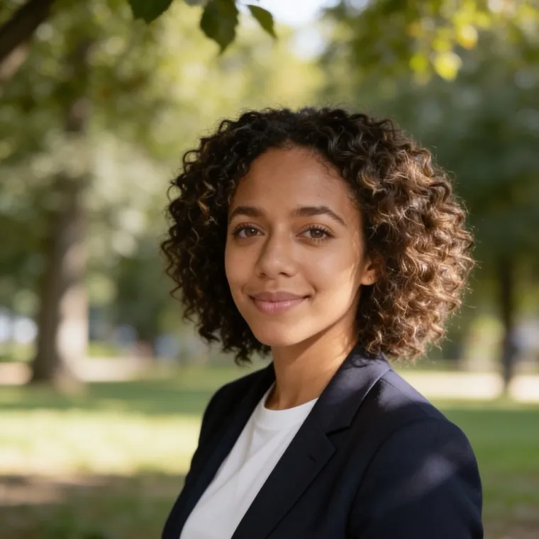 Woman in her late twenties in a professional headshot made by still.
