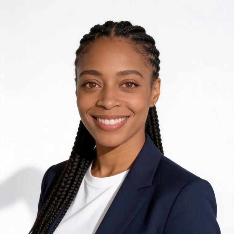 Woman in her thirties in a professional headshot made by still.