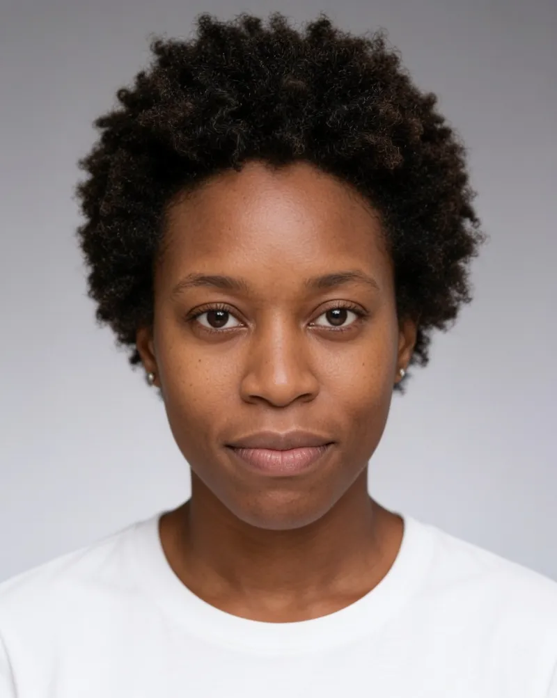AI actor headshot with a neutral casting expression