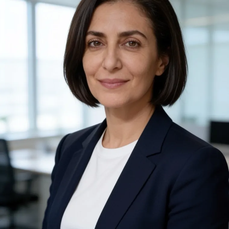 Woman in her forties in a professional headshot made by still.