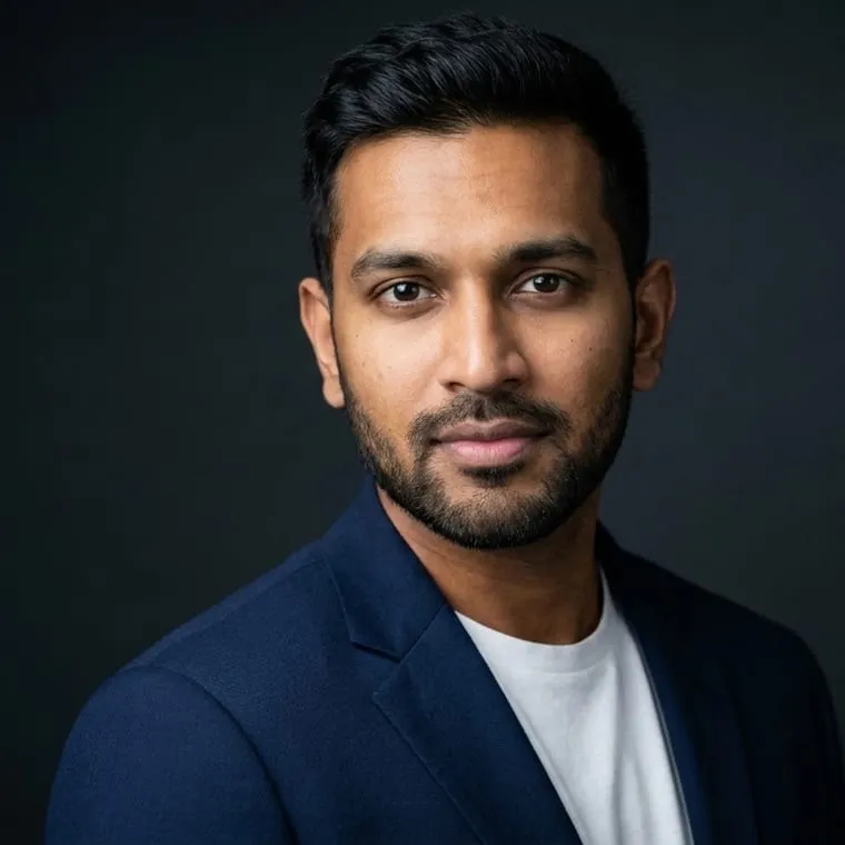 Man in his thirties in a professional headshot made by still.
